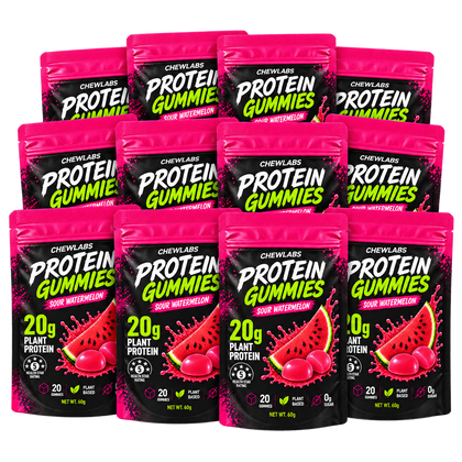 CHEWLABS Sour Watermelon Protein Gummies – 12 Bags
