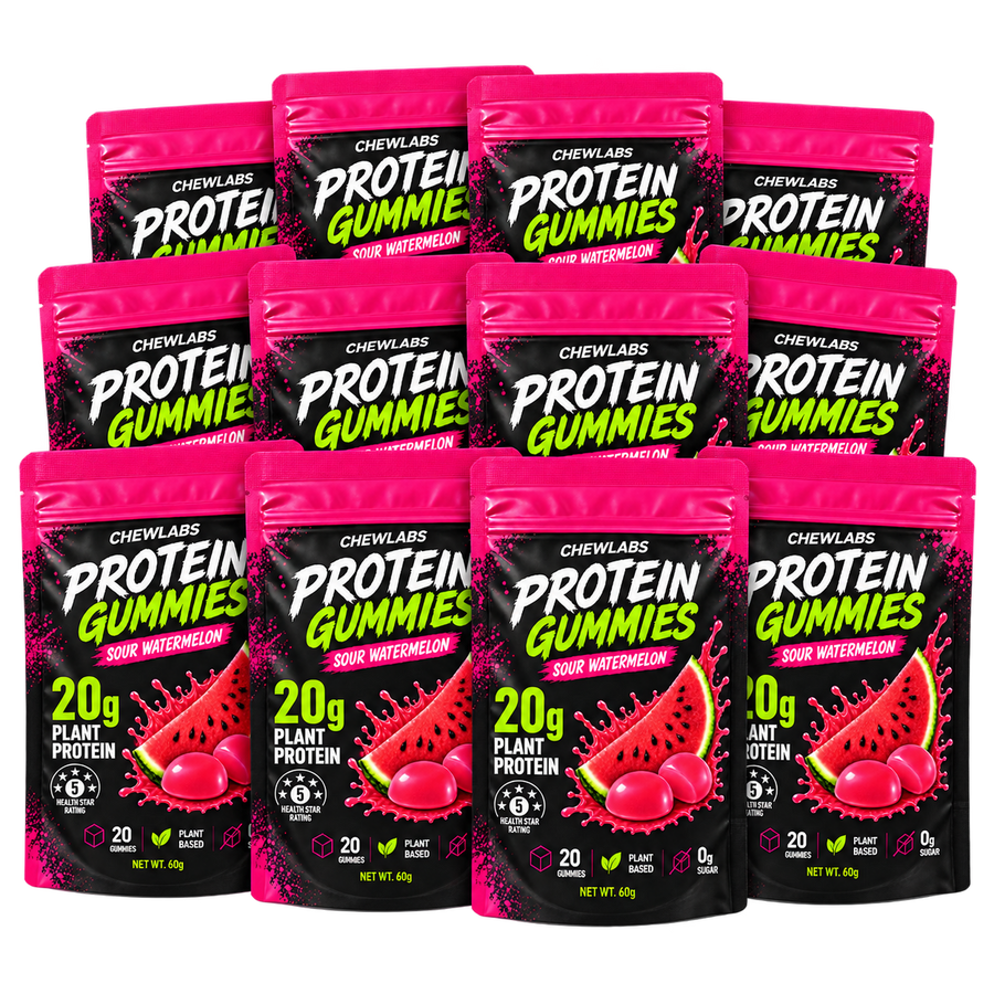 CHEWLABS Sour Watermelon Protein Gummies – 12 Bags