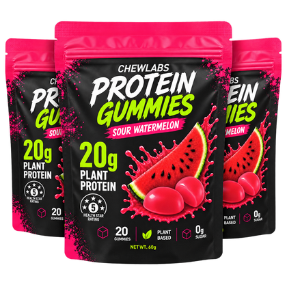 CHEWLABS Sour Watermelon Protein Gummies – 3 Bags