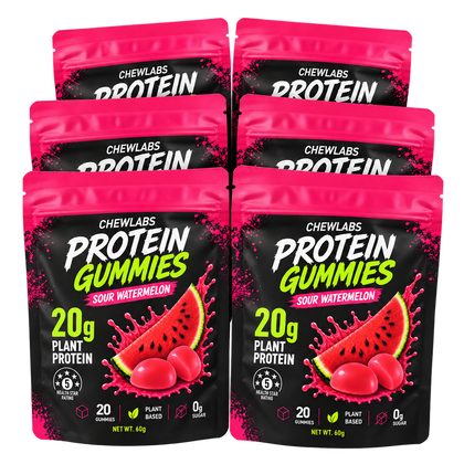 CHEWLABS Sour Watermelon Protein Gummies – 6 Bags