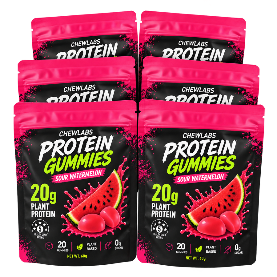CHEWLABS Sour Watermelon Protein Gummies – 6 Bags